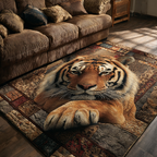 Tiger Heart area rug in a living room
