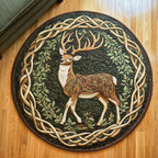 Timber Guardian Round Mat Rug - washable non-slip printed rug