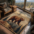 Timber Rest area rug in a living room