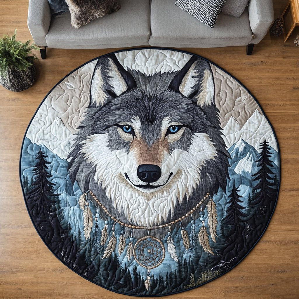 Timber Roamer Round Mat Rug - washable non-slip printed rug