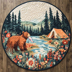 Timber Trail Round Mat Rug - washable non-slip printed rug