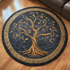 Timeless Canopy Round Mat Rug - washable non-slip printed rug