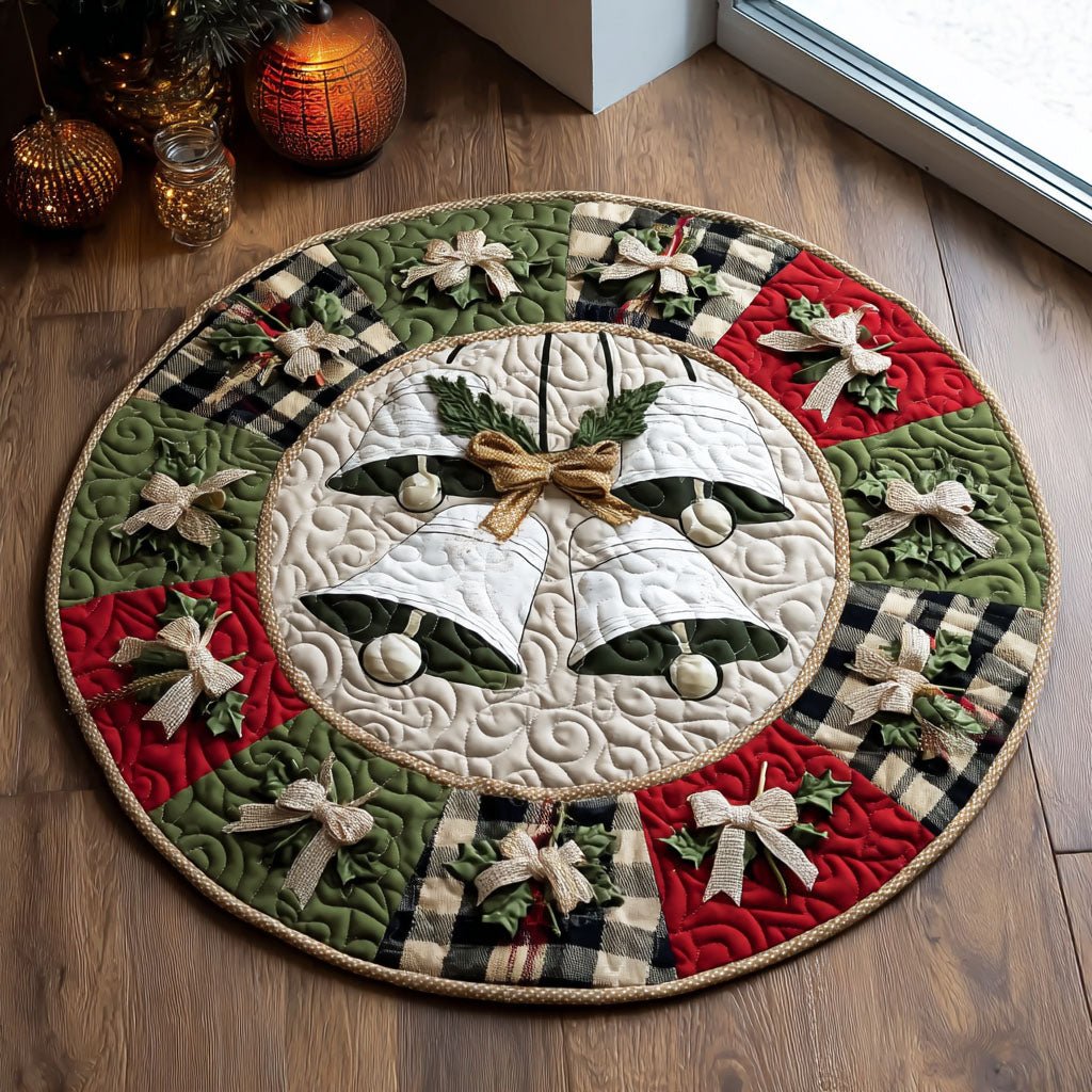 Timeless Noel Round Mat Rug - washable non-slip printed rug