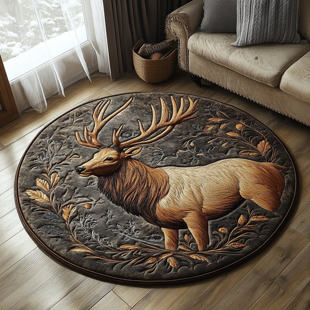 Timeless Trails Round Mat Rug - washable non-slip printed rug