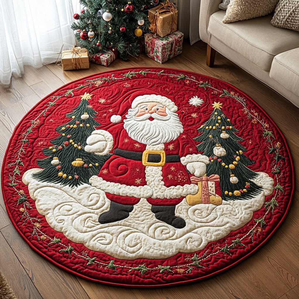 Tinsel Town Round Mat Rug - washable non-slip printed rug
