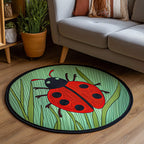 Tiny Wanderer Round Mat Rug - washable non-slip printed rug