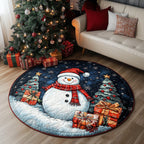 Tis the Season Round Mat Rug - washable non-slip printed rug