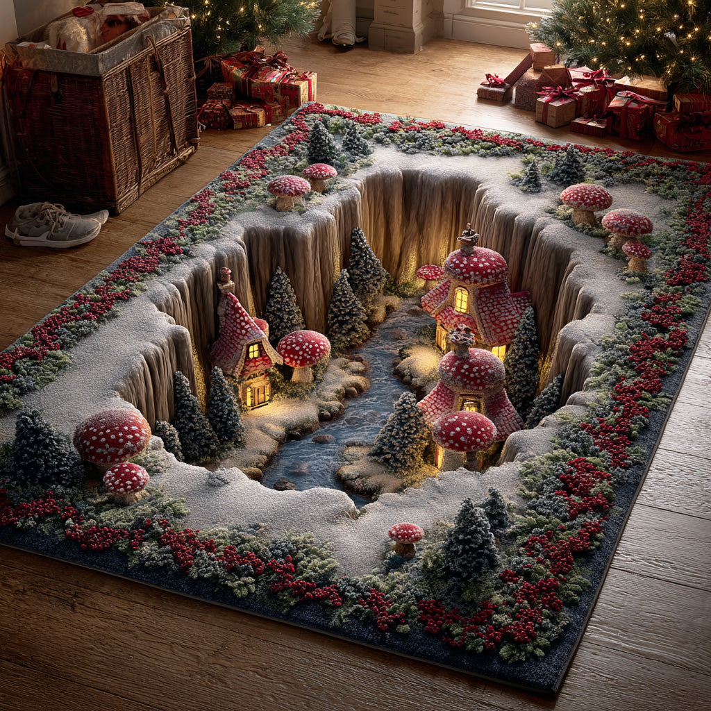 Toadstool Wonder Trail area rug in a living room