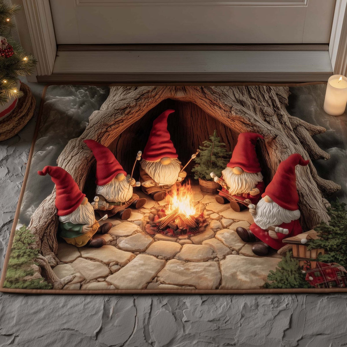 Toasty Gnome Doormat - Seasonal Holiday Design | Printed Welcome Doormat