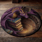Tome Warden Round Mat Rug - washable non-slip printed rug