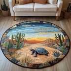Tortoise Grace Round Mat Rug - washable non-slip printed rug
