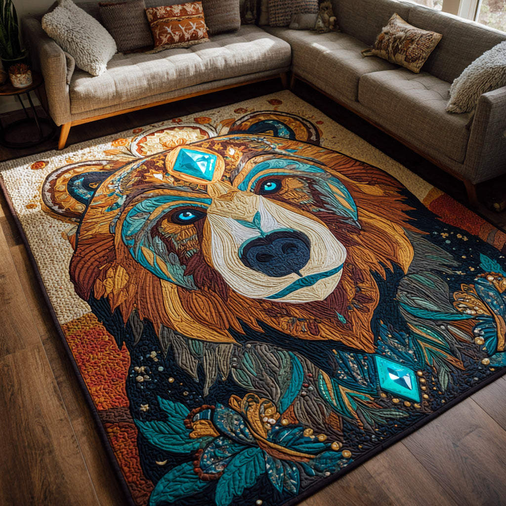 Totem Guardian area rug in a living room