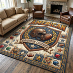 Touchdown Legacy area rug in a living room