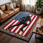 Touchdown Legacy area rug in a living room