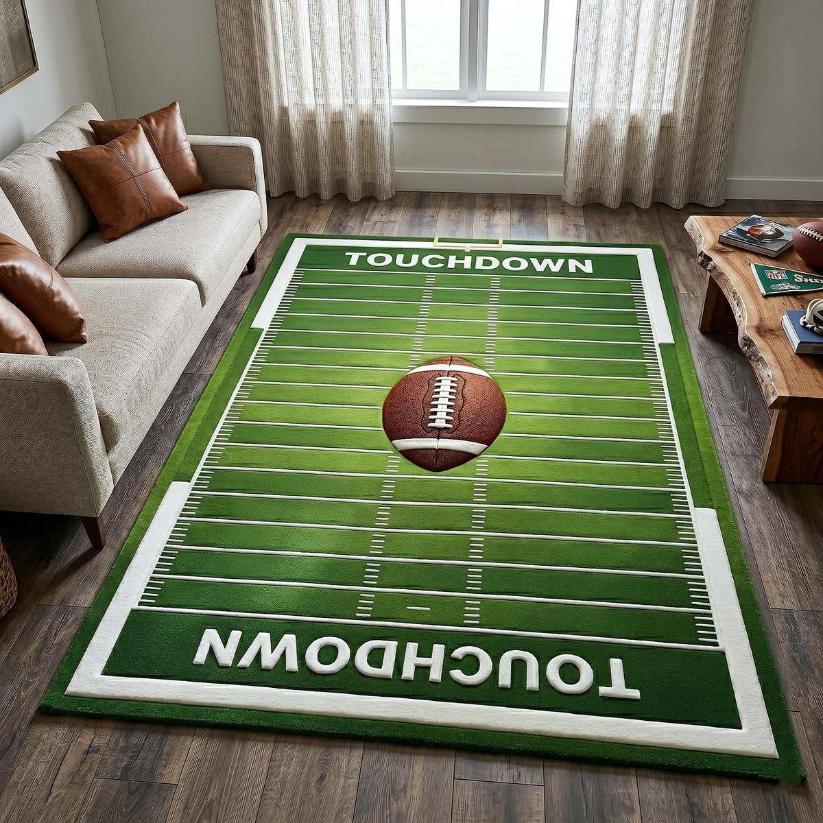 Touchdown Legacy area rug in a living room