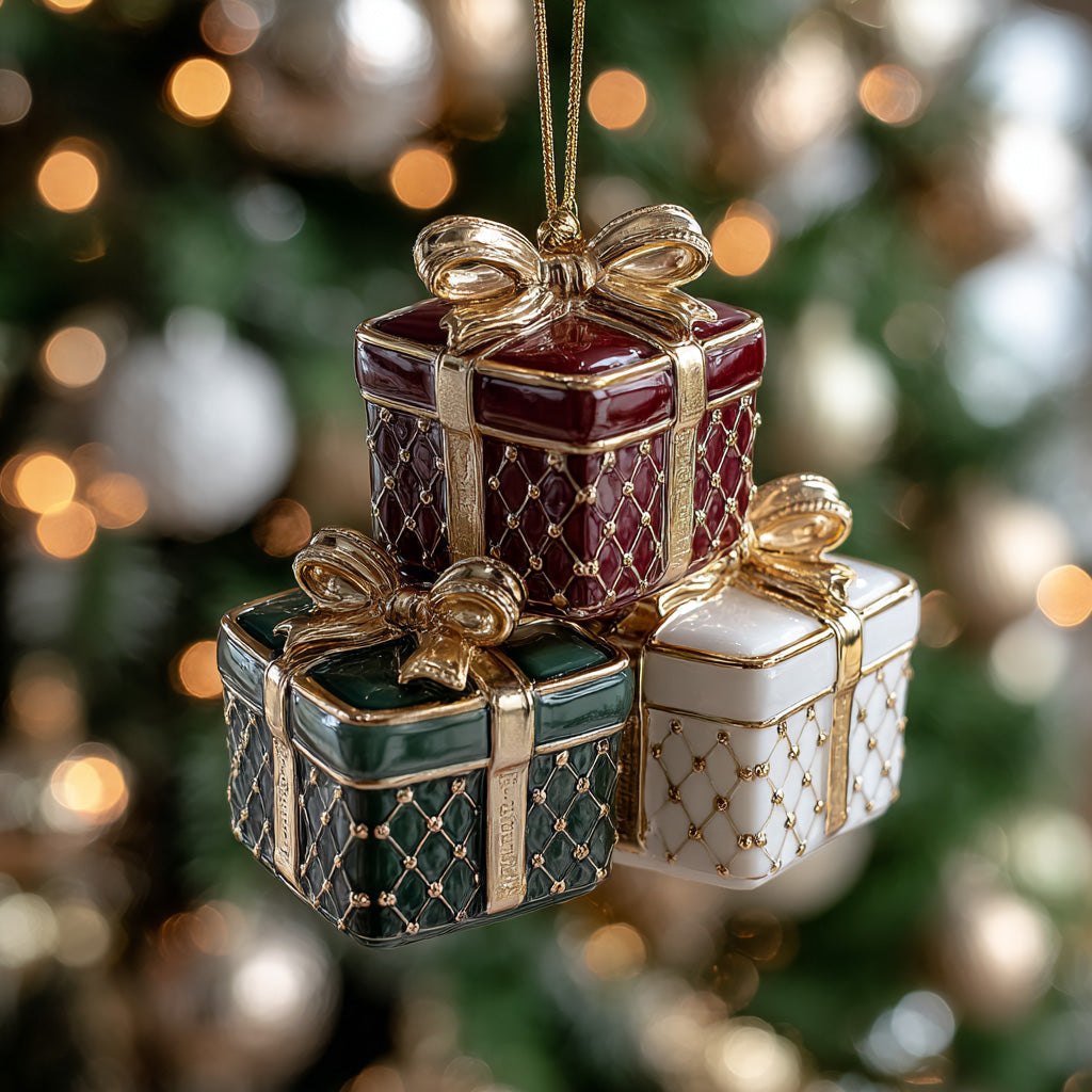 Tower of Gifts Christmas Ornament