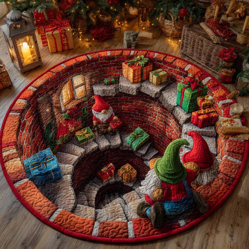Toy Tunnel Round Mat Rug - washable non-slip printed rug