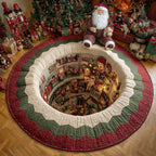 Toyland Spiral Hole Round Mat Rug - washable non-slip printed rug