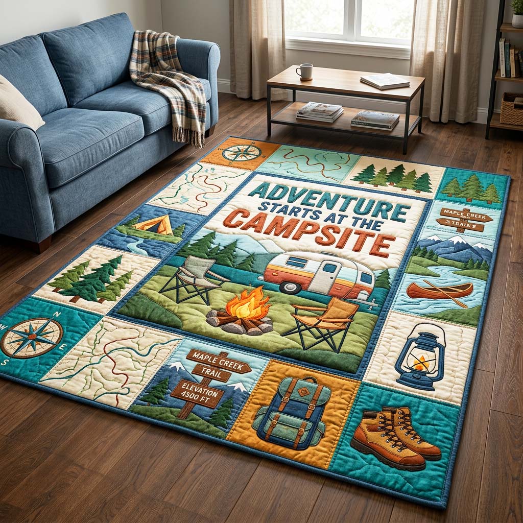 Trail Adventure area rug in a living room