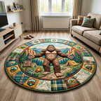 Trail Giant Round Mat Rug - washable non-slip printed rug