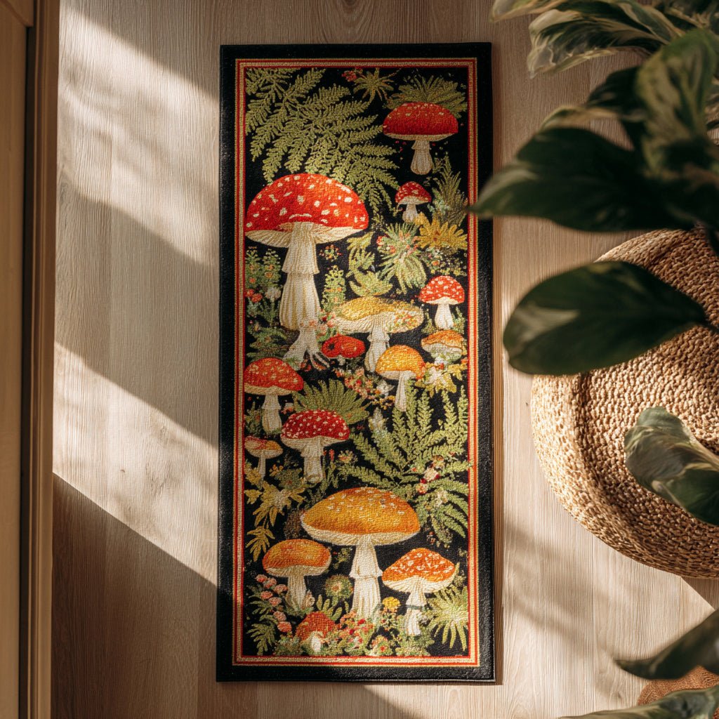 Trail Mushroom Runner Carpet Runner Rug - Cute Pet Design | Animal Printed Runner Rug