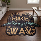 Trail Spirit Custom Shape Area Rug - Nature Design | Die-Cut Non-Slip Rug - washable non-slip printed rug