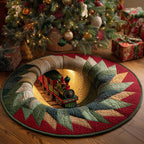 Train Tunnel Round Mat Rug - washable non-slip printed rug