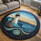 Tranquil Breeze Round Mat Rug - washable non-slip printed rug