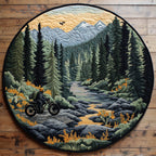 Tranquil Forest Round Mat Rug - washable non-slip printed rug
