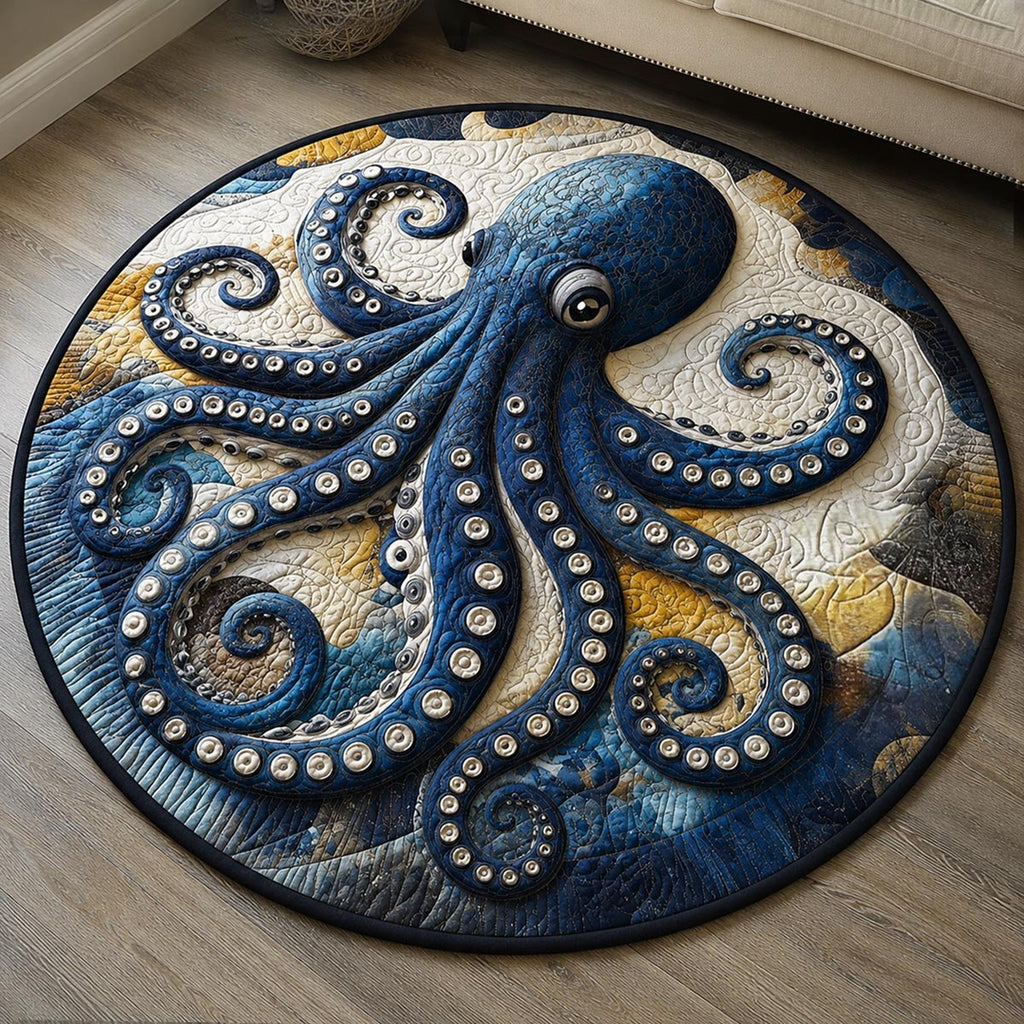Tranquil Tentacles Round Mat Rug - Nature Design | Serene Home Decor