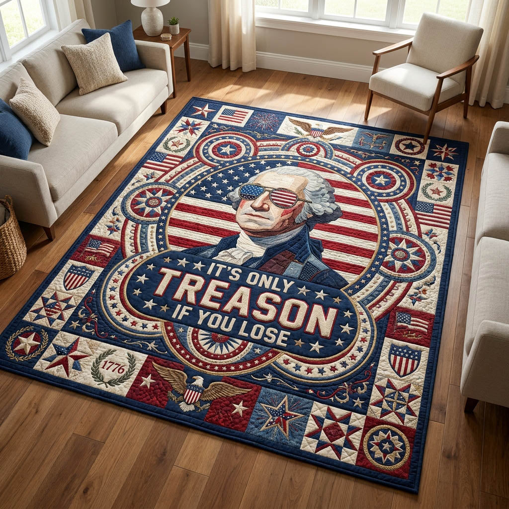 Treason If You Lose area rug in a living room