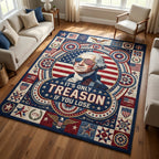 Treason If You Lose area rug in a living room