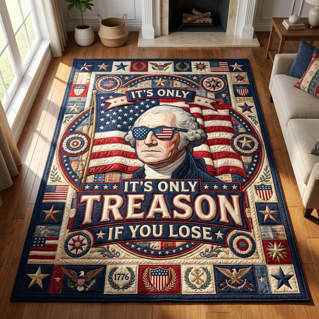 Treason If You Lose area rug in a living room