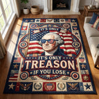 Treason If You Lose area rug in a living room