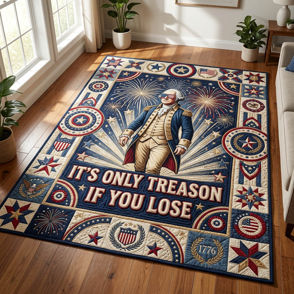 Treason If You Lose area rug in a living room