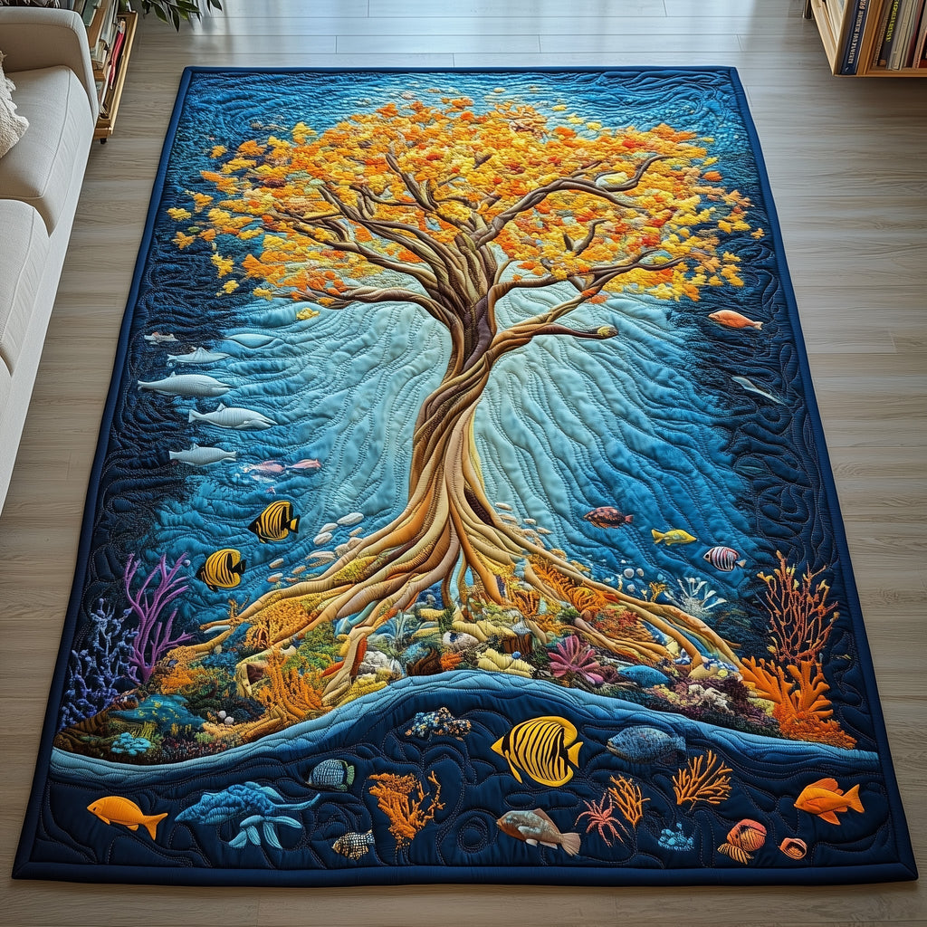 Tree Of Life area rug in a living room
