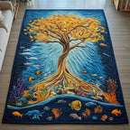 Tree Of Life area rug in a living room