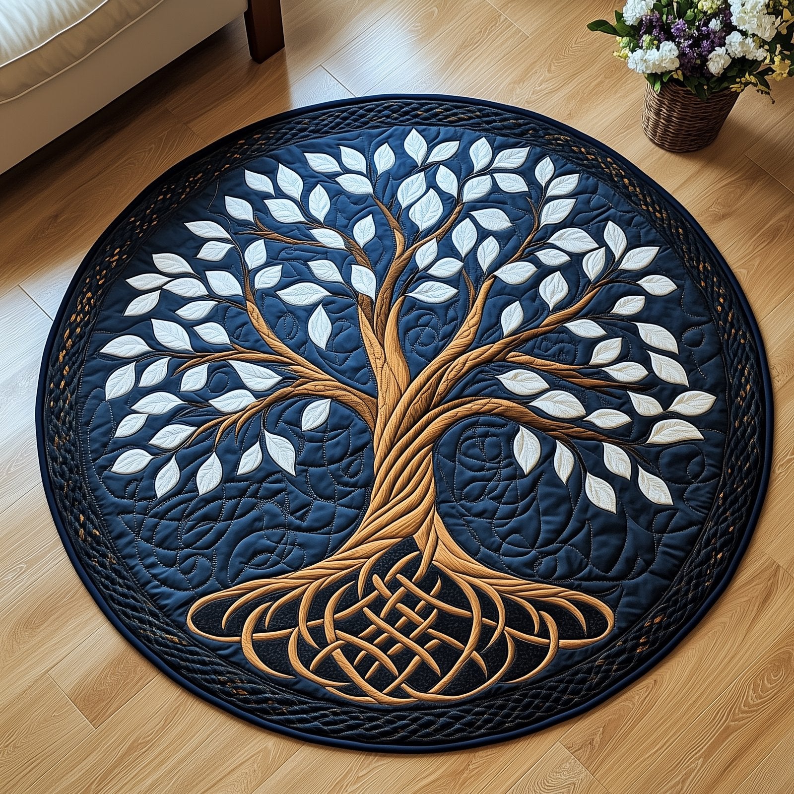 Tree Of Life Round Mat Rug - Nature Design | Serene Home Decor