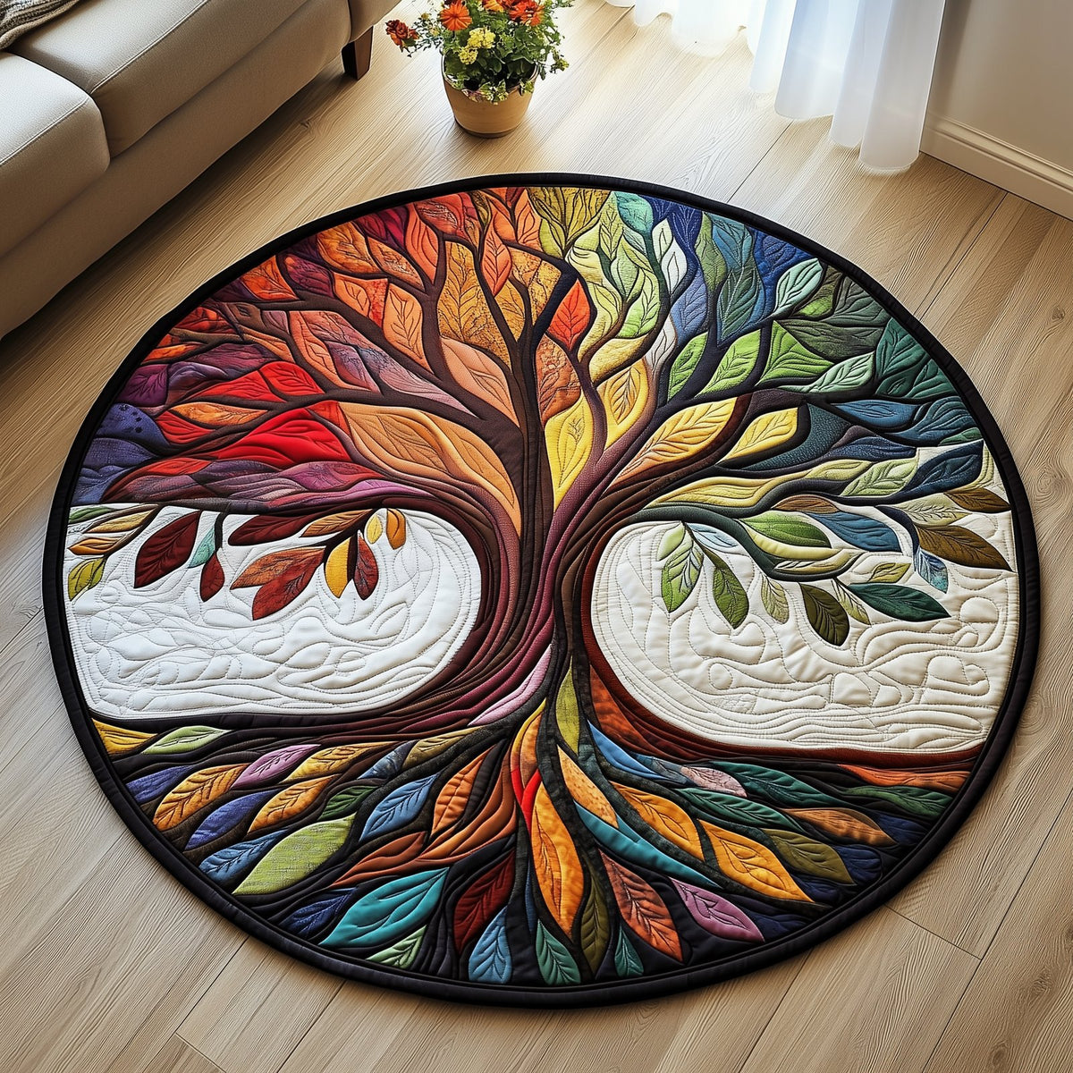 Tree Of Life Round Mat Rug - Nature Design | Serene Home Decor