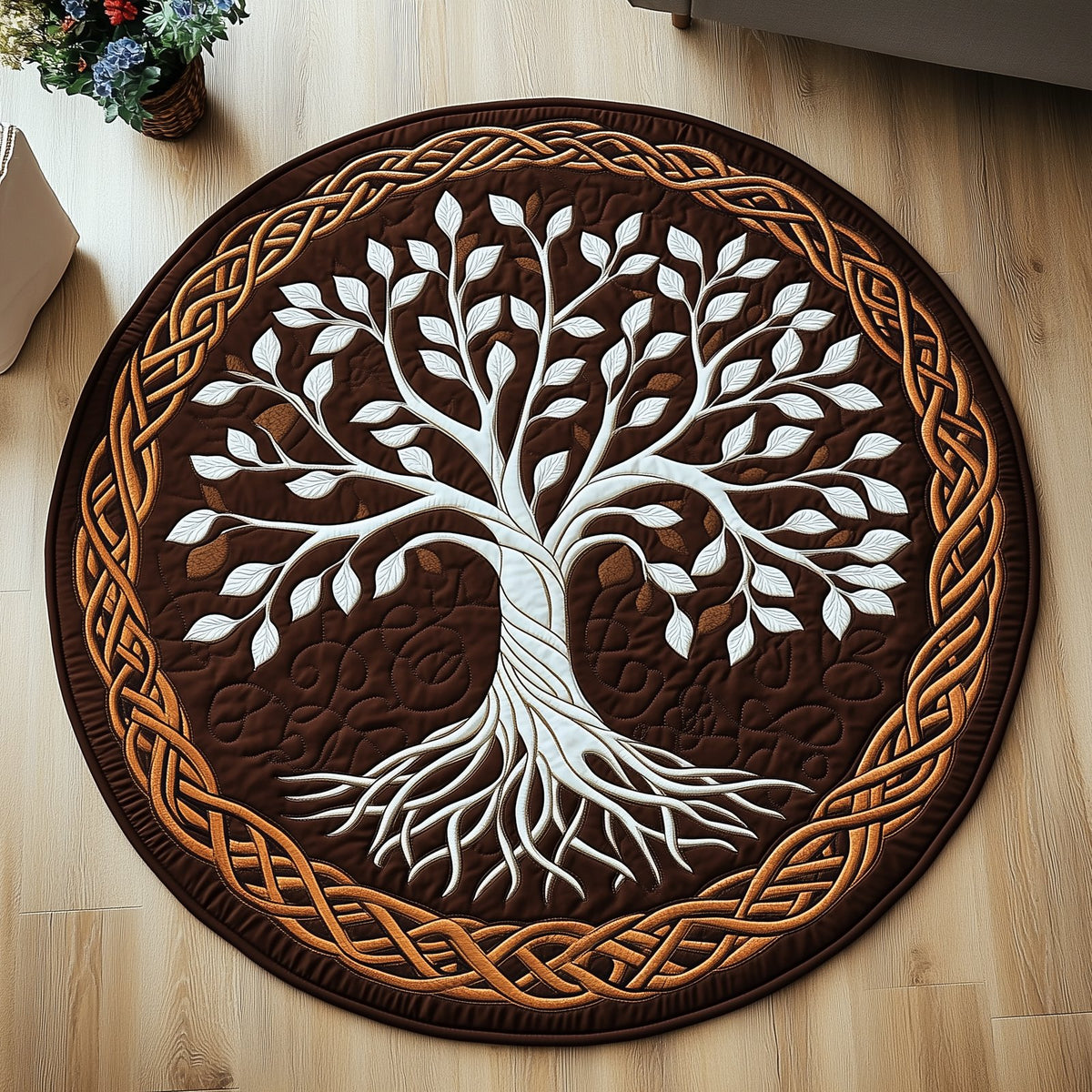 Tree Of Life Round Mat Rug - Nature Design | Serene Home Decor
