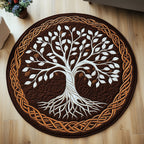 Tree Of Life Round Mat Rug - Nature Design | Serene Home Decor