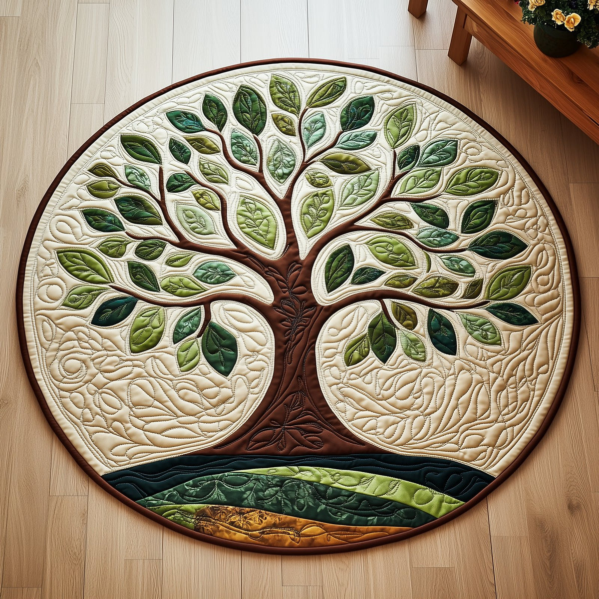 Tree Of Life Round Mat Rug - washable non-slip printed rug