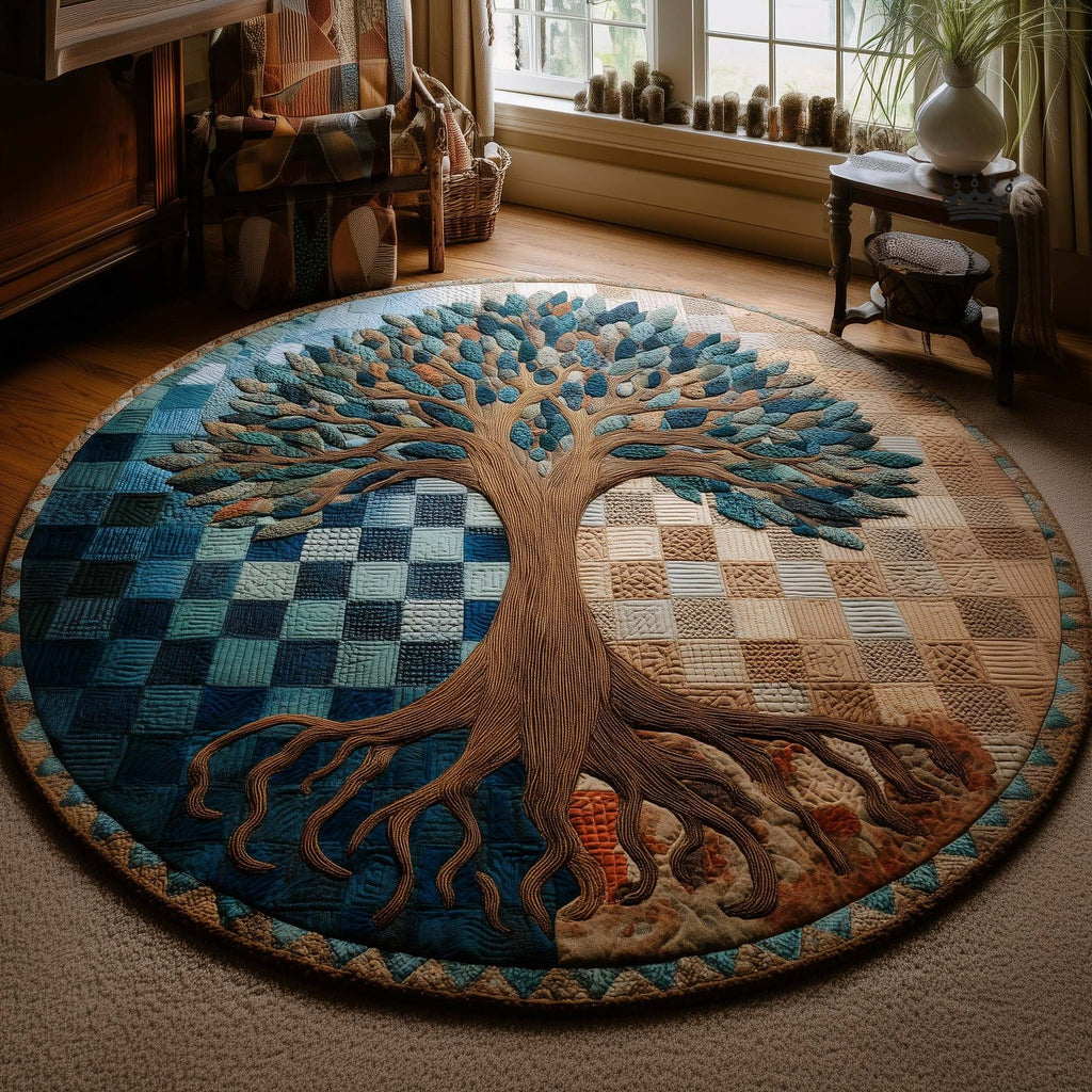 Tree Of Life Round Mat Rug - Nature Design | Serene Home Decor