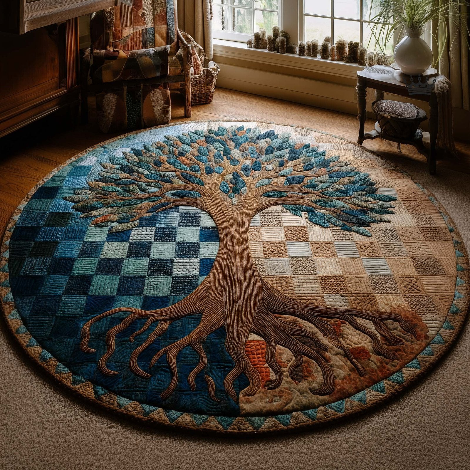 Tree Of Life Round Mat Rug - Nature Design | Serene Home Decor