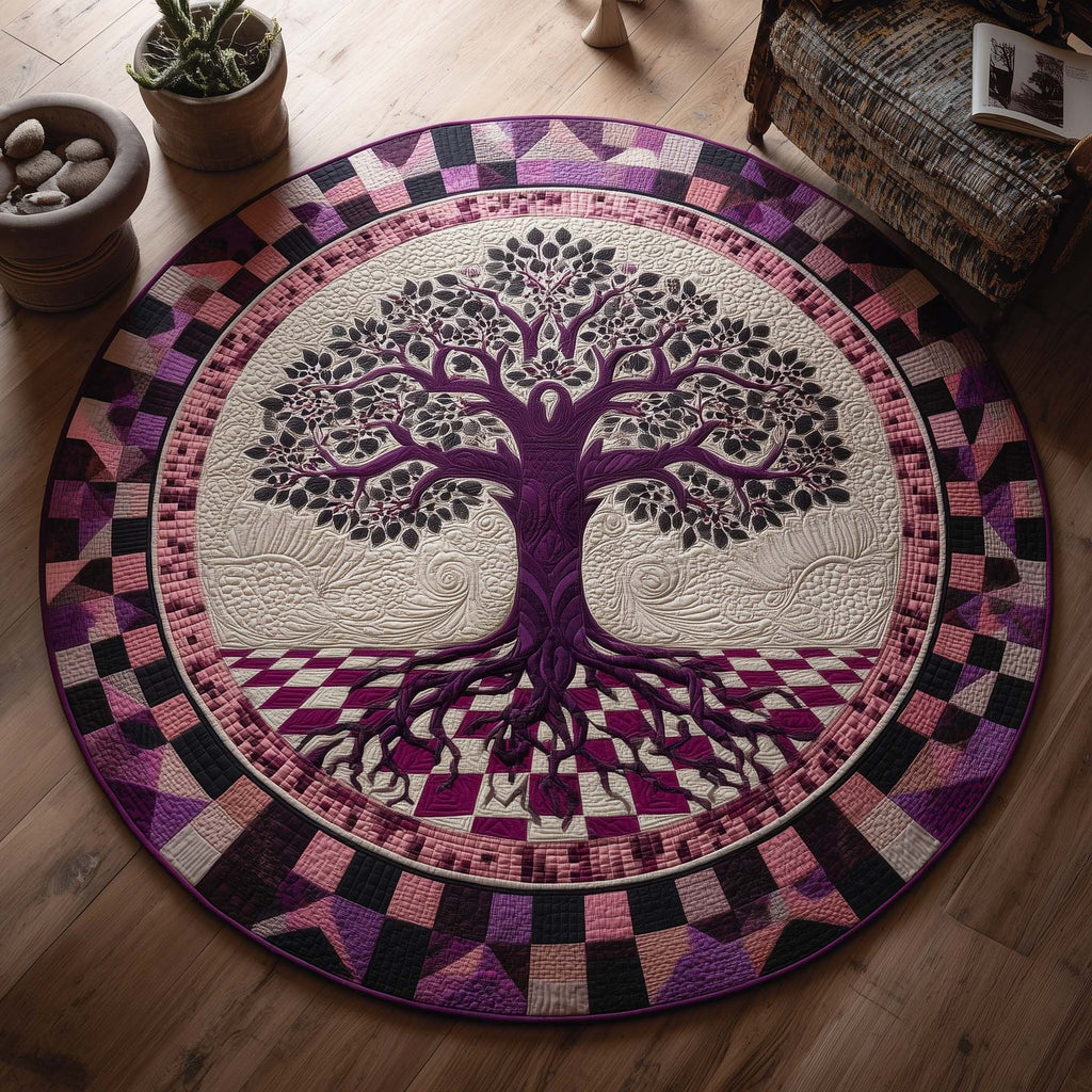 Tree Of Life Round Mat Rug - Nature Design | Serene Home Decor