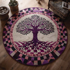 Tree Of Life Round Mat Rug - Nature Design | Serene Home Decor