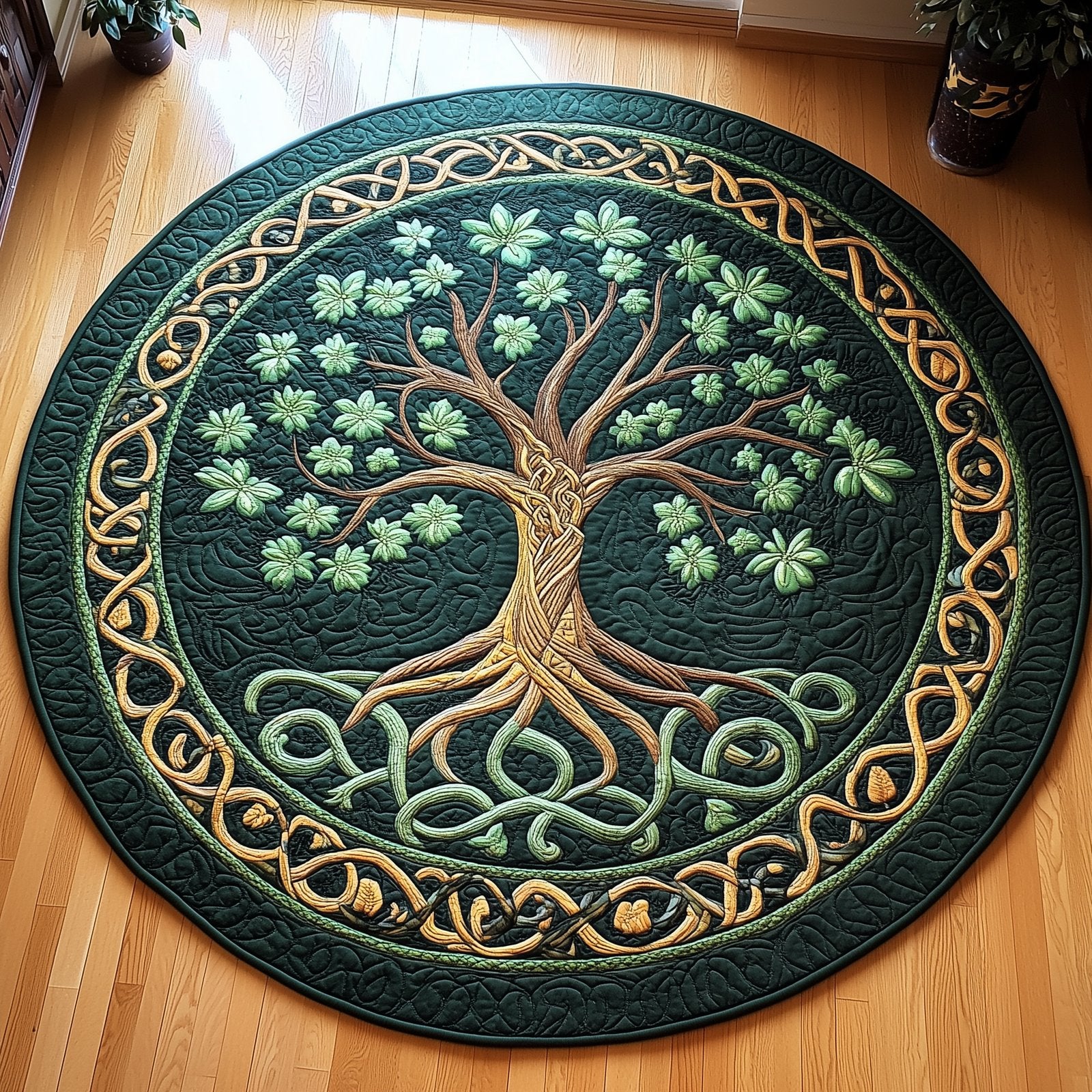 Tree of Life Round Mat Rug - Nature Design | Serene Home Decor