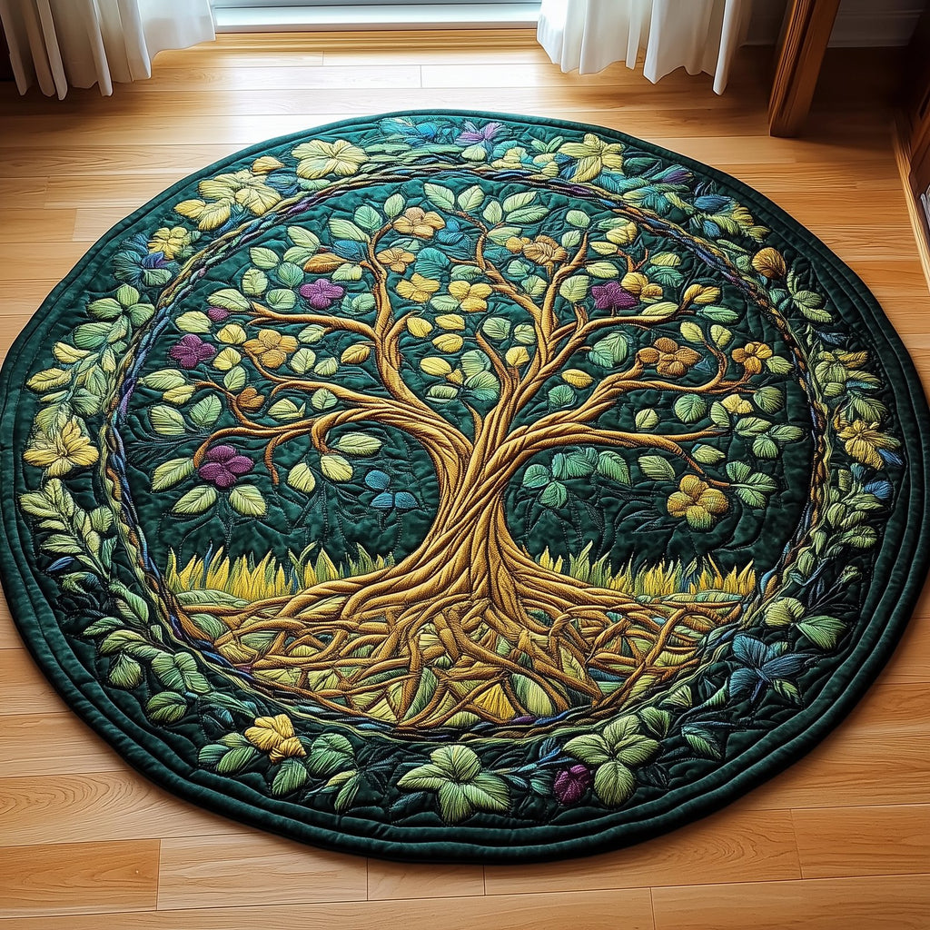 Tree of Life Round Mat Rug - Nature Design | Serene Home Decor