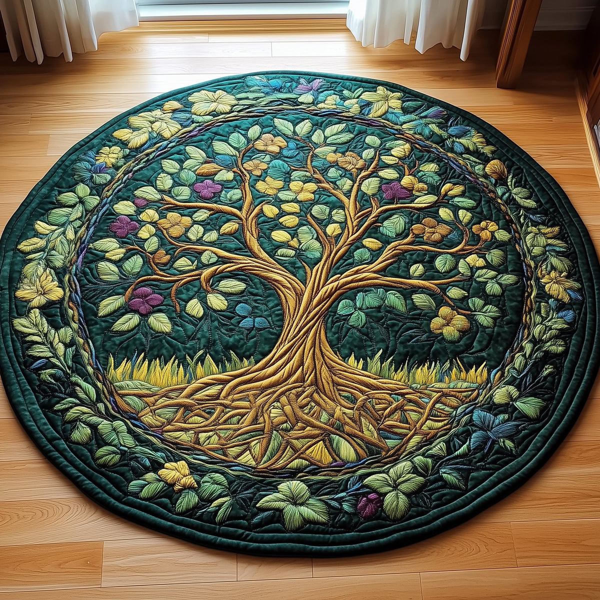 Tree of Life Round Mat Rug - Nature Design | Serene Home Decor