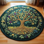 Tree of Life Round Mat Rug - Nature Design | Serene Home Decor
